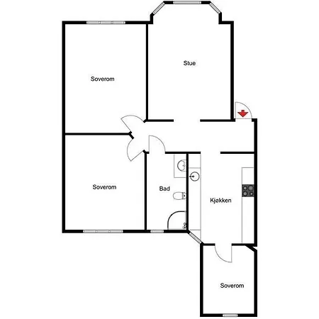 Spacious 3 Bedroom In The Heart Of Leilighet *